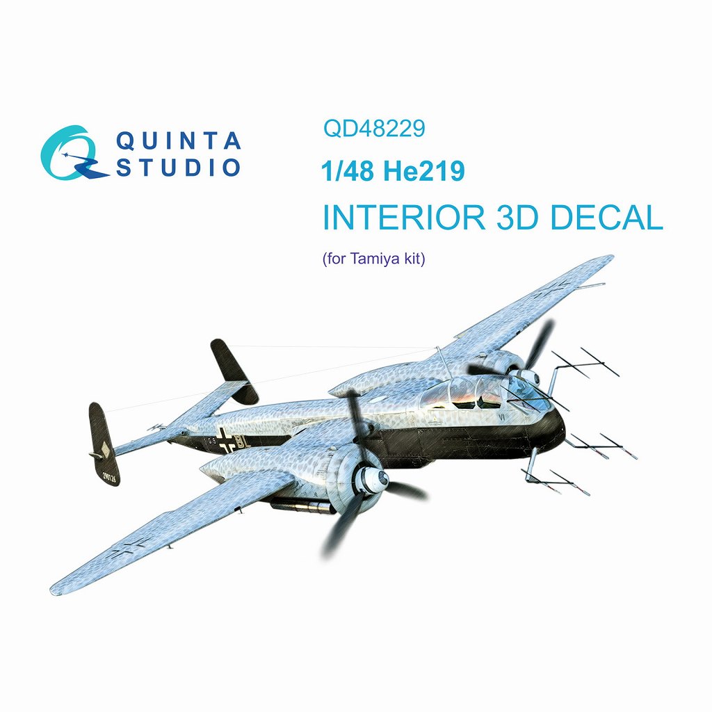 【新製品】QD48229 1/48 ハインケル He219 ウーフー 内装カラー3Dデカール(タミヤ用)
