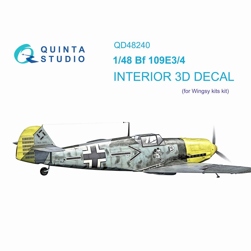 【新製品】QD48240 1/48 メッサーシュミット Bf109E-3/4 内装カラー3Dデカール(ウイングジーキット用)
