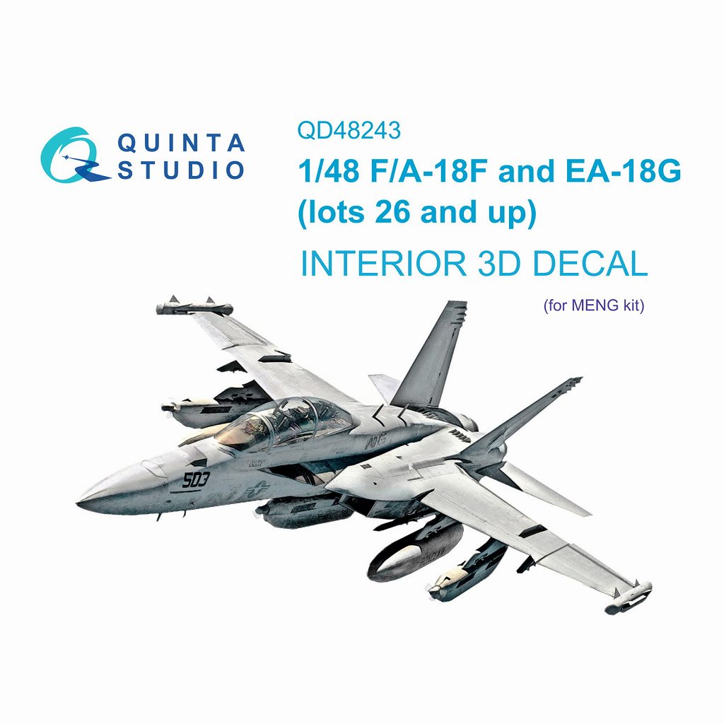 【再入荷】QD48243 1/48 マクドネル・ダグラス F/A-18E 後期 / EA-18G スーパーホーネット / グラウラー 内装カラー3Dデカール(モンモデル用)