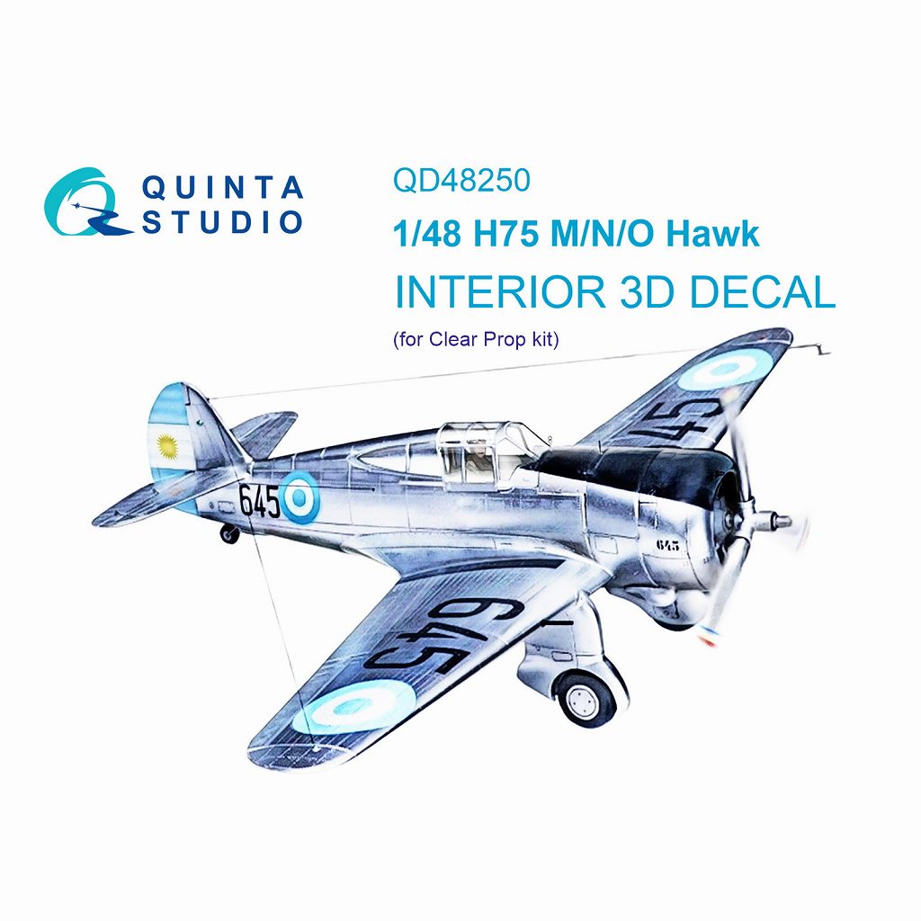 【新製品】QD48250 1/48 カーチス ホーク H-75M/N/O 内装カラー3Dデカール(クリアプロップ用)