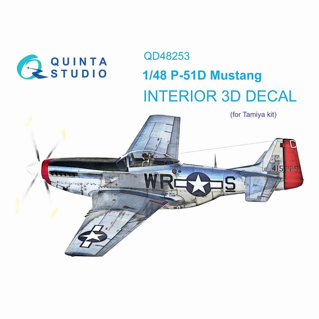 【新製品】QD48253 1/48 ノースアメリカン P-51D マスタング 内装カラー3Dデカール(タミヤ用)