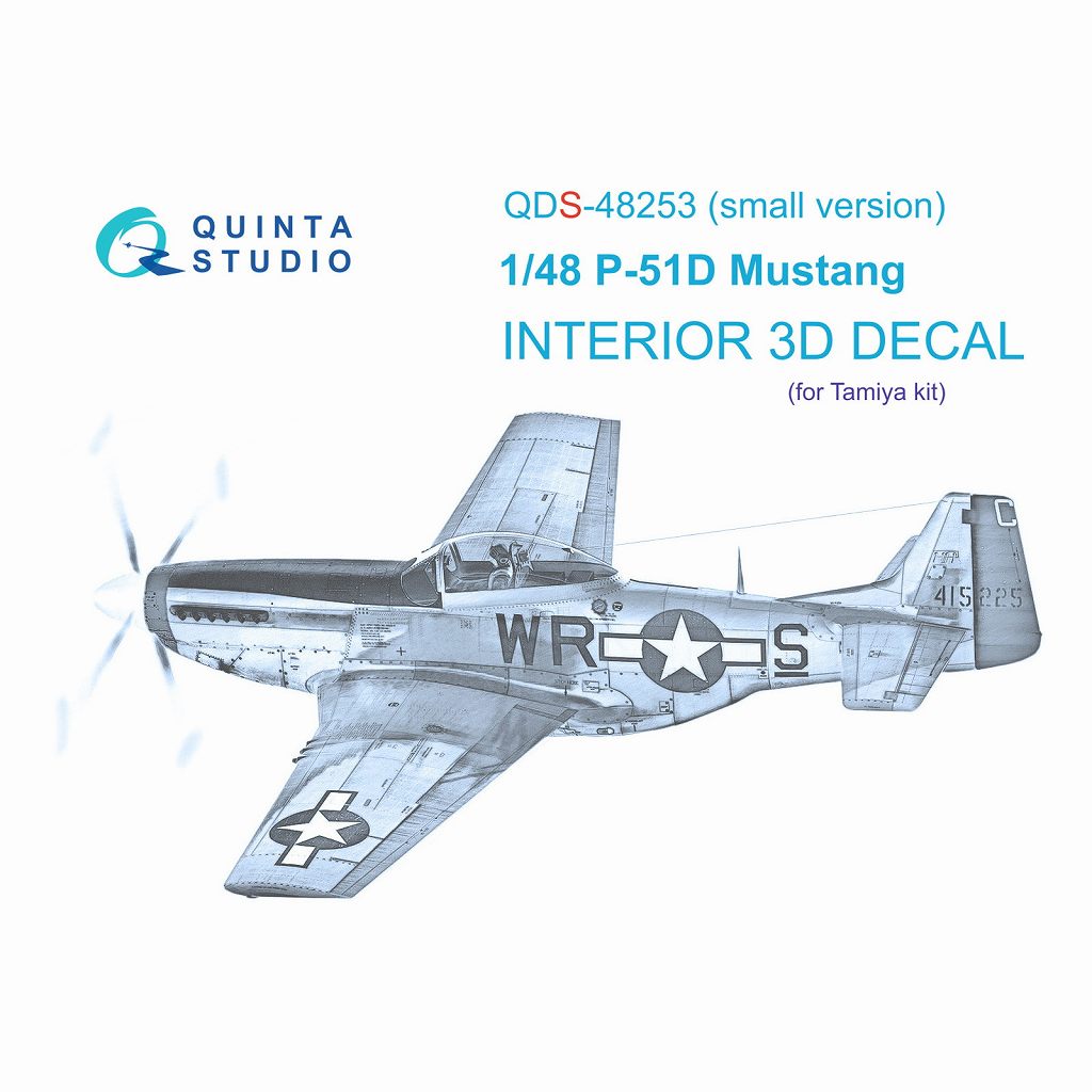 【新製品】QDS-48253 1/48 ノースアメリカン P-51D マスタング 内装カラー3Dデカール(タミヤ用) スモールバージョン