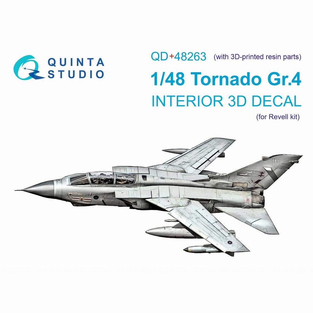 【新製品】QD+48263 1/48 トーネード GR.4 内装カラー3Dデカール(レベル用) 3Dプリント製パーツ付