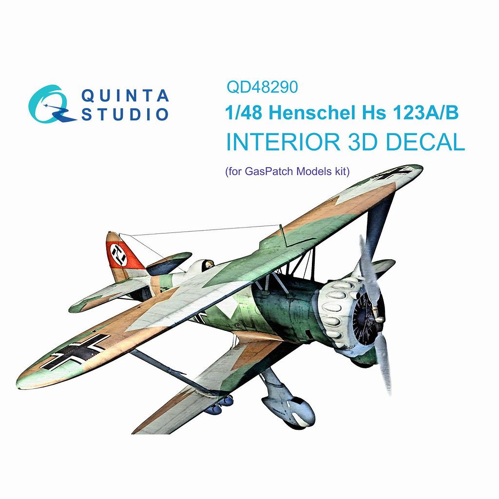 【新製品】QD48290 1/48 ヘンシェル Hs123A/B 内装カラー3Dデカール(ガスパッチモデル用)