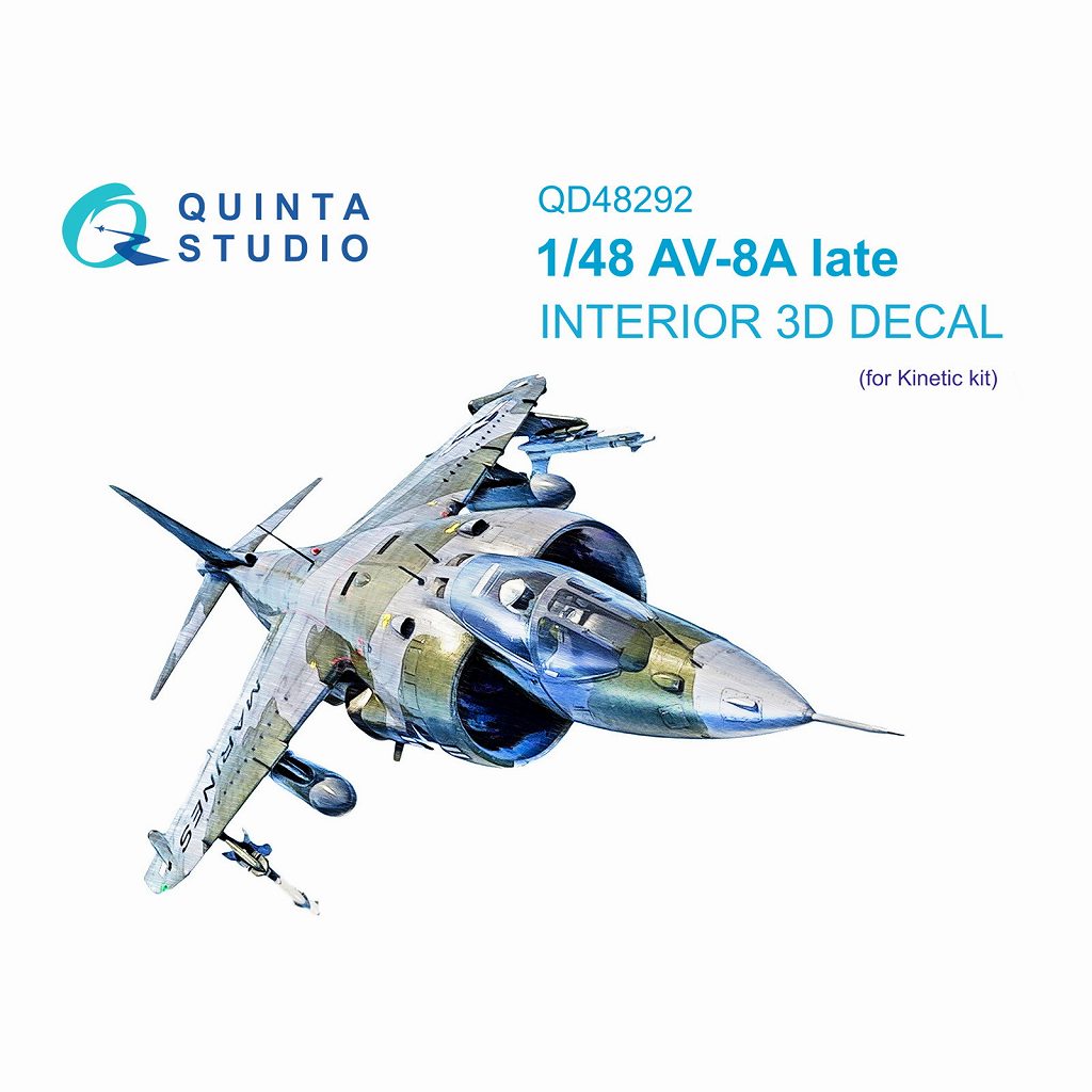 【新製品】QD48292 1/48 AV-8A ハリアー 後期型 内装カラー3Dデカール(キネティック用)