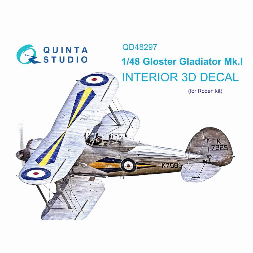 【新製品】QD48297 1/48 グロスター グラディエーター Mk.I 内装カラー3Dデカール(ローデン用)