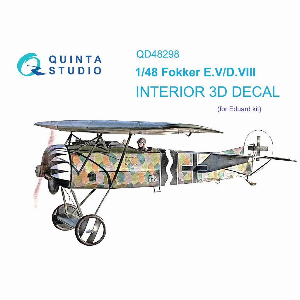 【新製品】QD48298 1/48 フォッカー E.V-D.VIII 内装カラー3Dデカール(エデュアルド用)