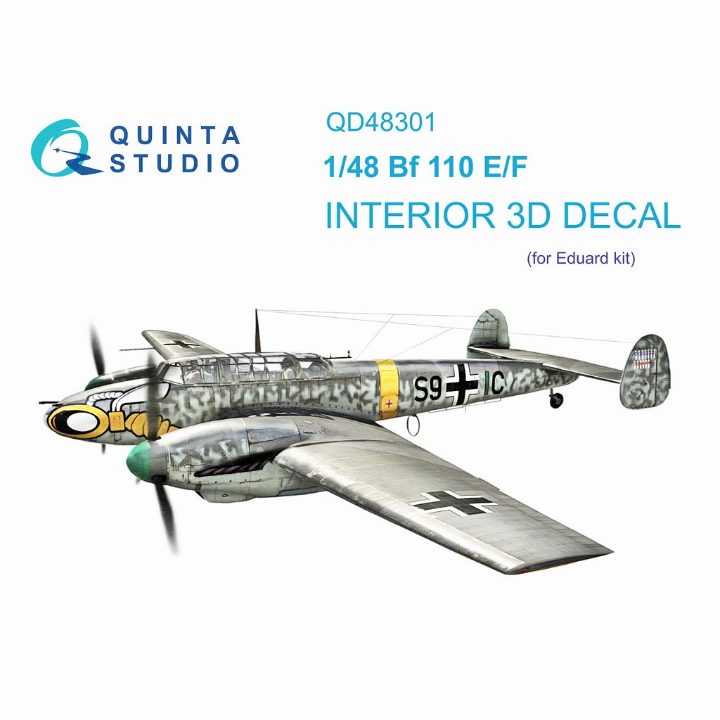 【新製品】QD48301 1/48 メッサーシュミット Bf110E/F 内装カラー3Dデカール(エデュアルド用)