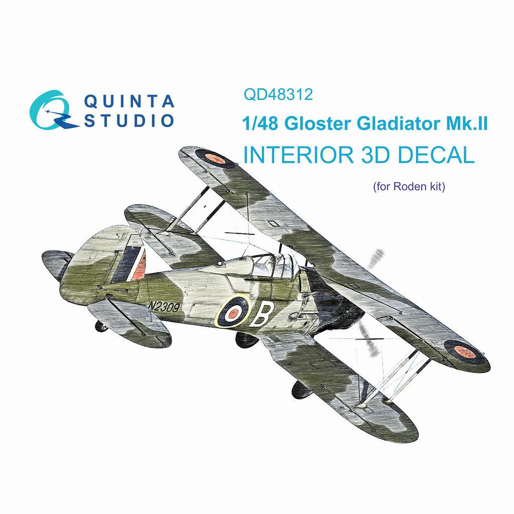 【新製品】QD48312 1/48 グロスター グラディエーター Mk.II 内装カラー3Dデカール(ローデン用)