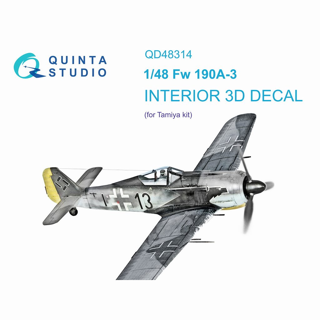 【新製品】QD48314 1/48 フォッケウルフ Fw190A-3 内装カラー3Dデカール(タミヤ用)