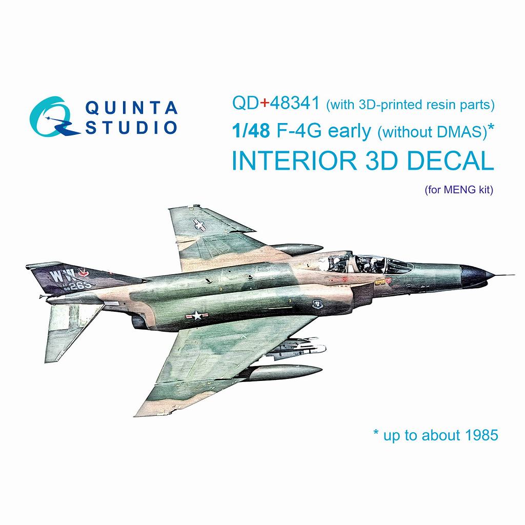 【新製品】QD+48341 1/48 マクドネル・ダグラス F-4G ファントムII 初期型 内装カラー3Dデカール(モンモデル用) 3Dプリント製パーツ付