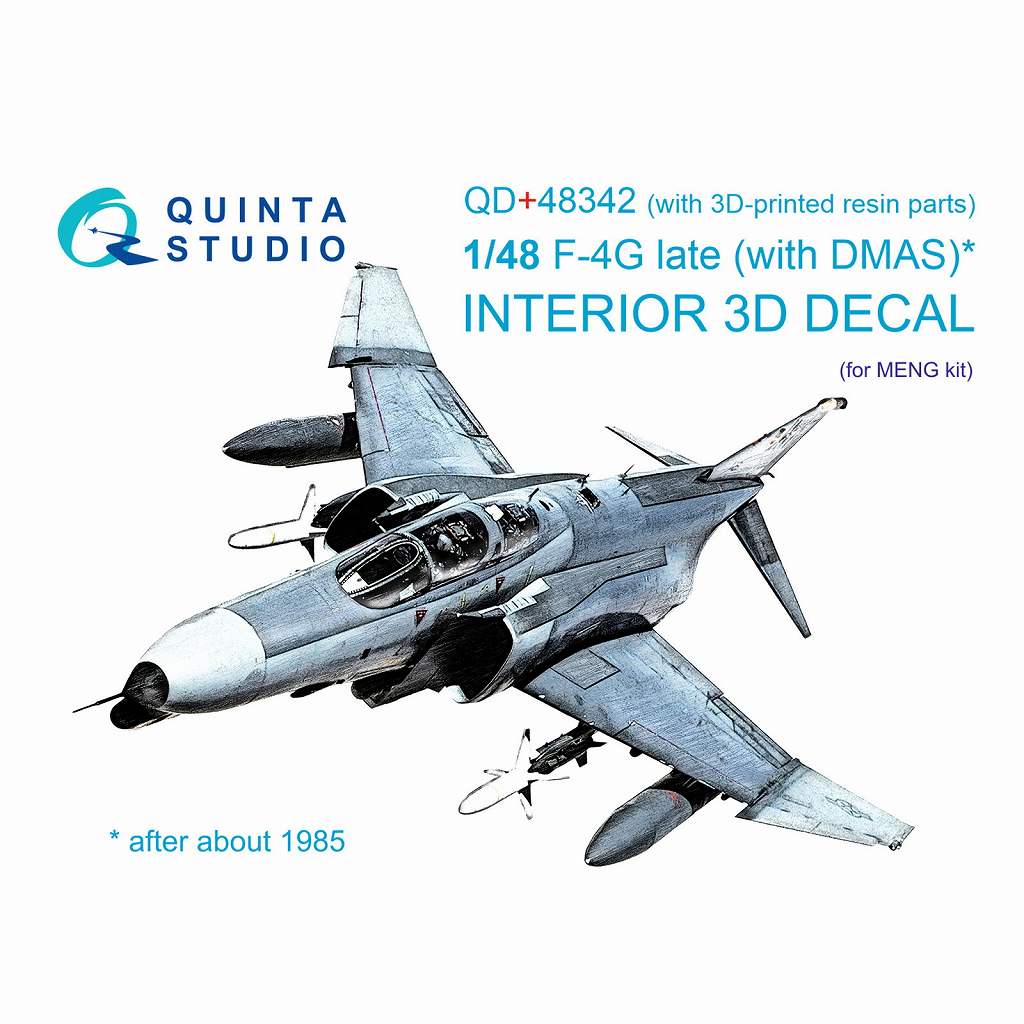 【新製品】QD+48342 1/48 マクドネル・ダグラス F-4G ファントムII 後期型 内装カラー3Dデカール(モンモデル用) 3Dプリント製パーツ付