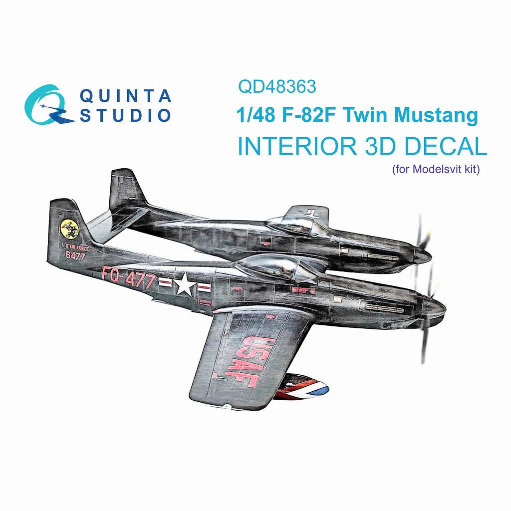【新製品】QD48363 1/48 ノースアメリカン F-82F ツインマスタング 内装カラー3Dデカール(モデルズビット用)