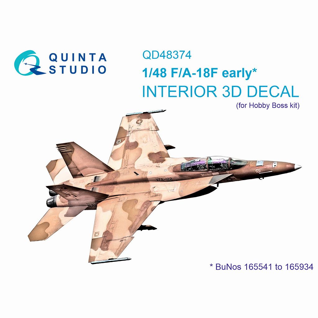 【新製品】QD48374 1/48 ボーイング F/A-18F スーパーホーネット 内装カラー3Dデカール(ホビーボス用)