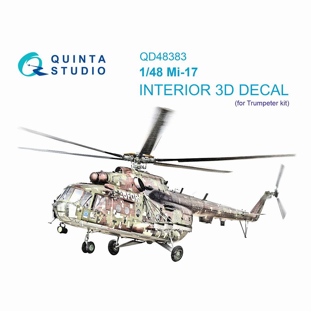 【新製品】QD48383 1/48 ミル Mi-17 ヒップ 内装カラー3Dデカール(トランペッター用)
