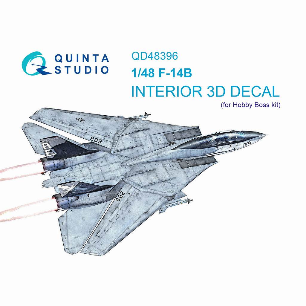 【新製品】QD48396 1/48 グラマン F-14B トムキャット 内装カラー3Dデカール(ホビーボス用)