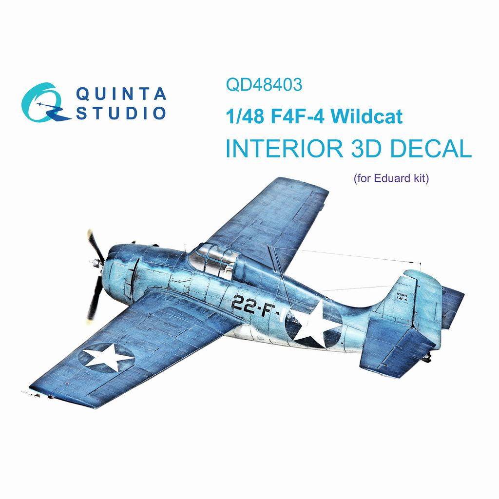 【新製品】QD48403 1/48 グラマン F4F-4 ワイルドキャット 内装カラー3Dデカール(エデュアルド用)