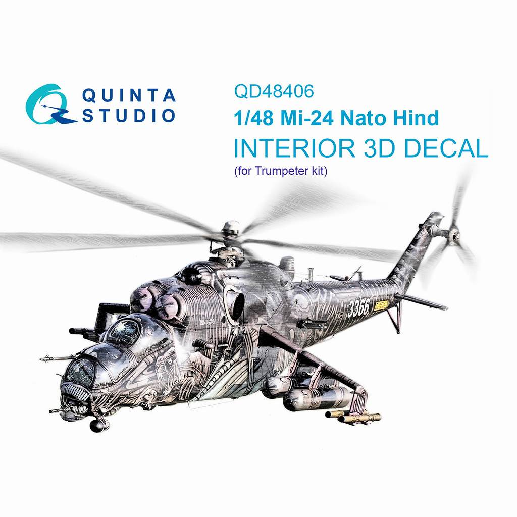 【新製品】QD48406 1/48 ミル Mi-24 ハインド 内装カラー3Dデカール(トランペッター用)