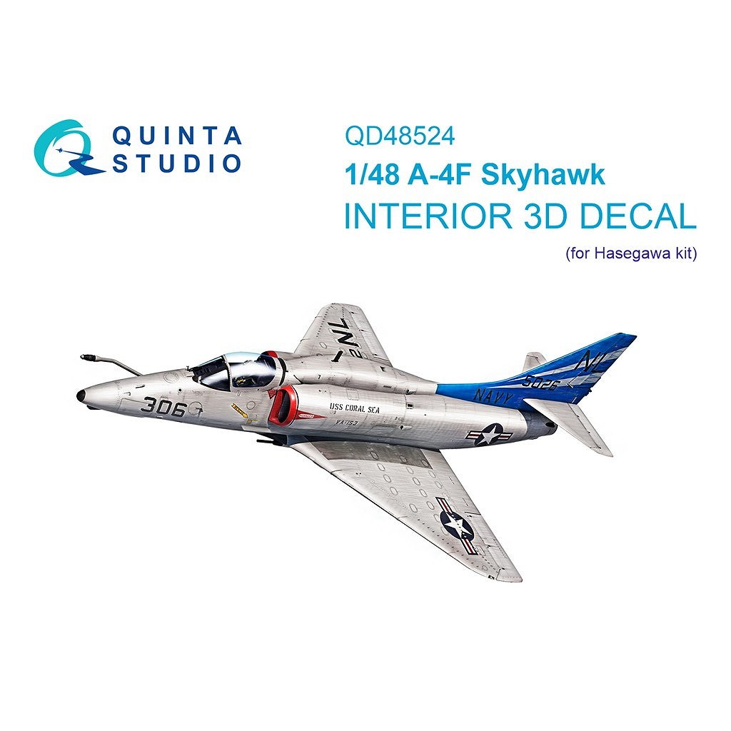 【新製品】QD48524 1/48 ダグラス A-4F スカイホーク 内装カラー3Dデカール (ハセガワ用)