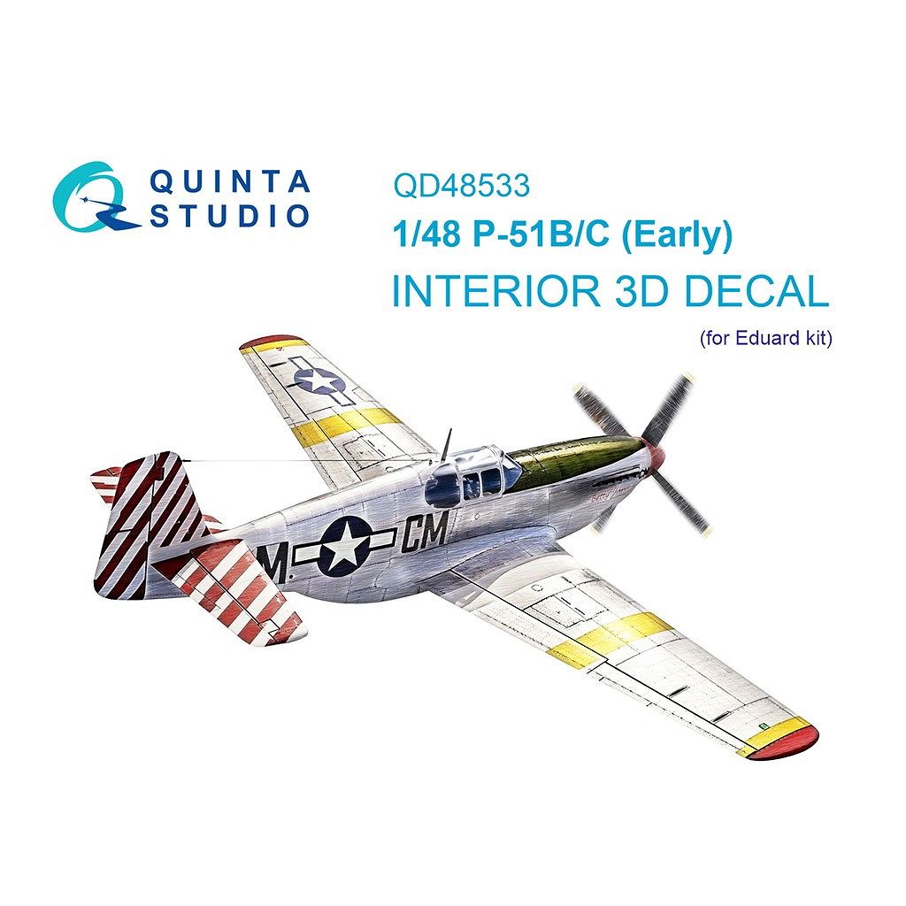 【新製品】QD48533 1/48 ノースアメリカン P-51B/C マスタング 内装カラー3Dデカール (エデュアルド用)