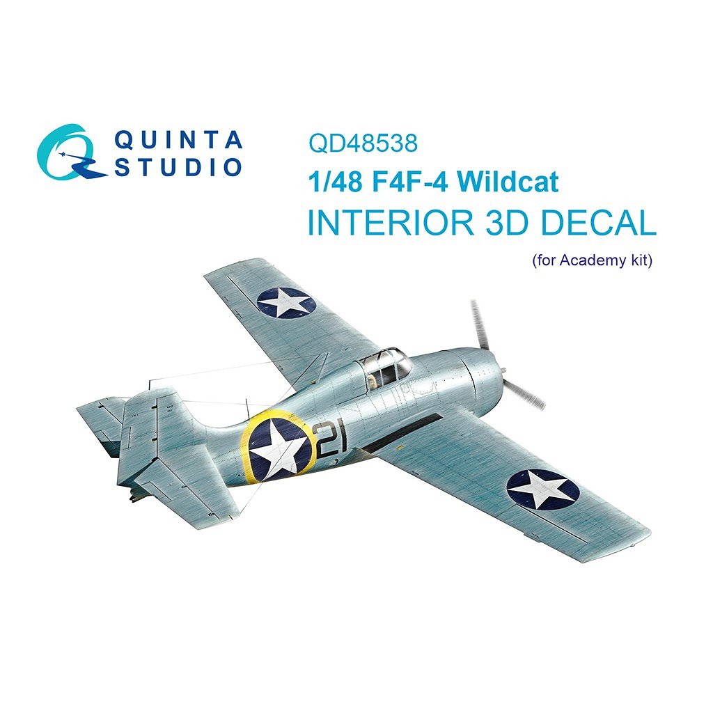 【新製品】QD48538 1/48 グラマン F4F-4 ワイルドキャット 内装カラー3Dデカール (アカデミー用)