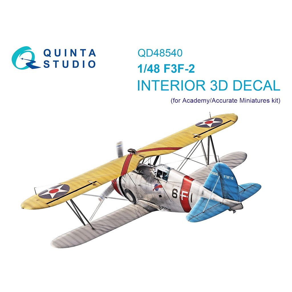 【新製品】QD48540 1/48 グラマン F3F-2 フライングバレル 内装カラー3Dデカール (アカデミー/アキュレイト用)