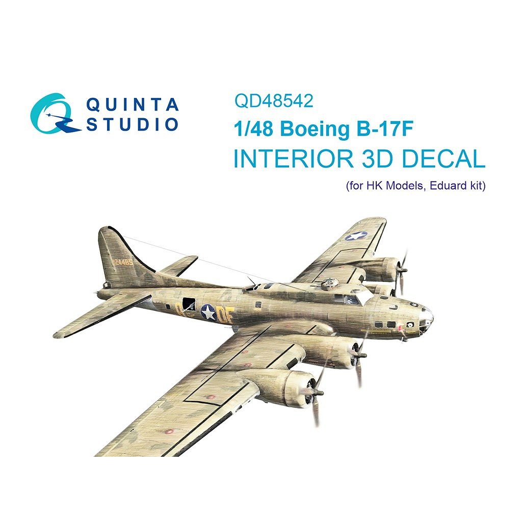 【新製品】QD48542 1/48 ボーイング B-17F フライングフォートレス 内装カラー3Dデカール (HKモデル/エデュアルド用)