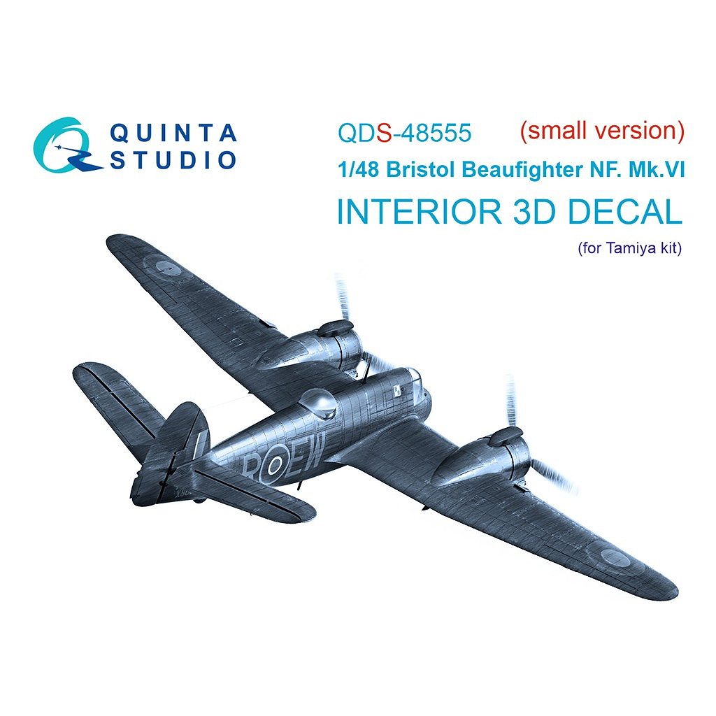 【新製品】QDS-48555 1/48 ブリストル ボーファイター NF.Mk.VI 内装カラー3Dデカール (タミヤ用) (スモールバージョン)