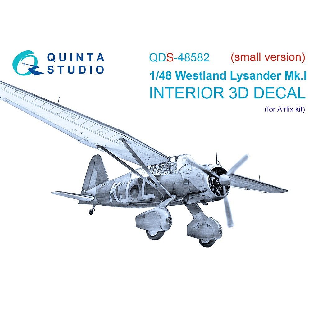 【新製品】QDS-48582 1/48 ウェストランド ライサンダー Mk.I 内装カラー3Dデカール (エアフィックス用) (スモールバージョン)