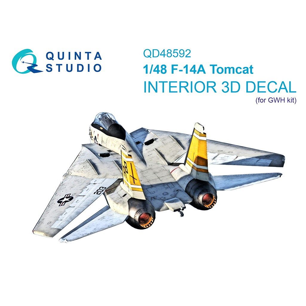 【新製品】QD48592 1/48 グラマン F-14A トムキャット 内装カラー3Dデカール (グレートウォールホビー用)