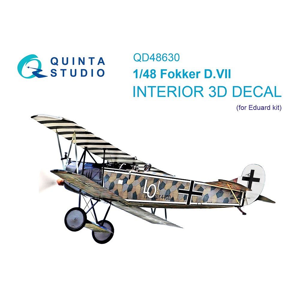 【新製品】QD48630 1/48 フォッカー D.VII 内装カラー3Dデカール (エデュアルド用)