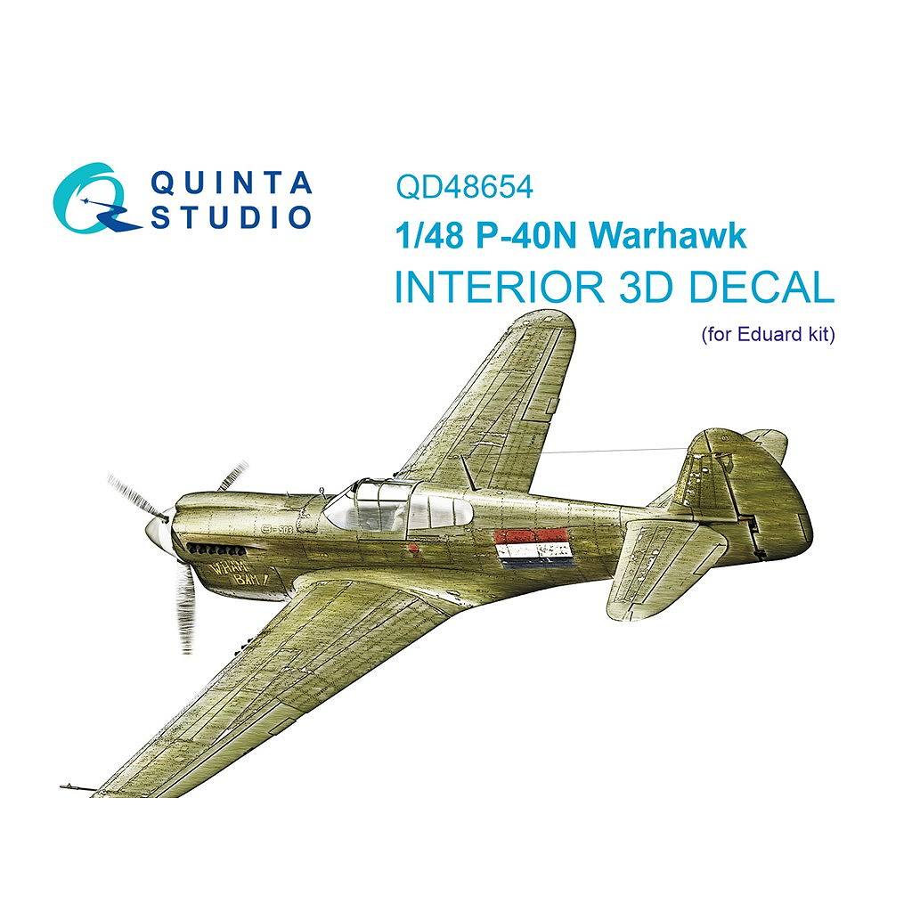 【新製品】QD48654 1/48 カーチス P-40N ウォーホーク 内装カラー3Dデカール (エデュアルド用)