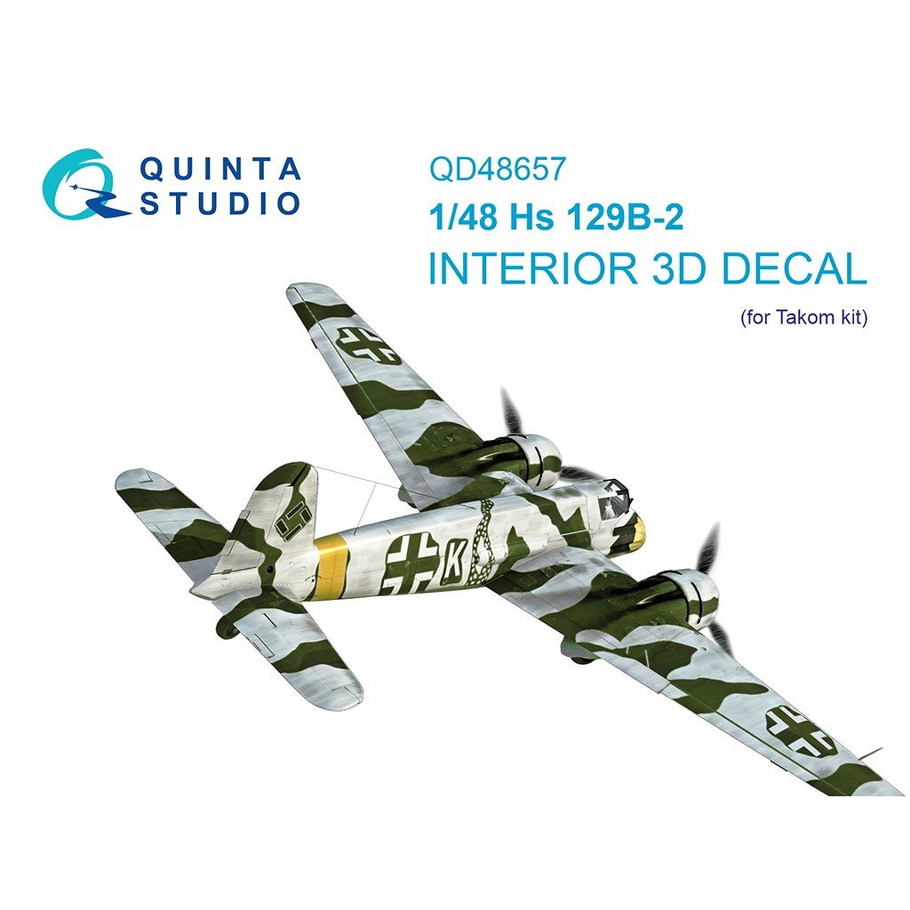【新製品】QD48657 1/48 ヘンシェル Hs129B-2 内装カラー3Dデカール (タコム用)
