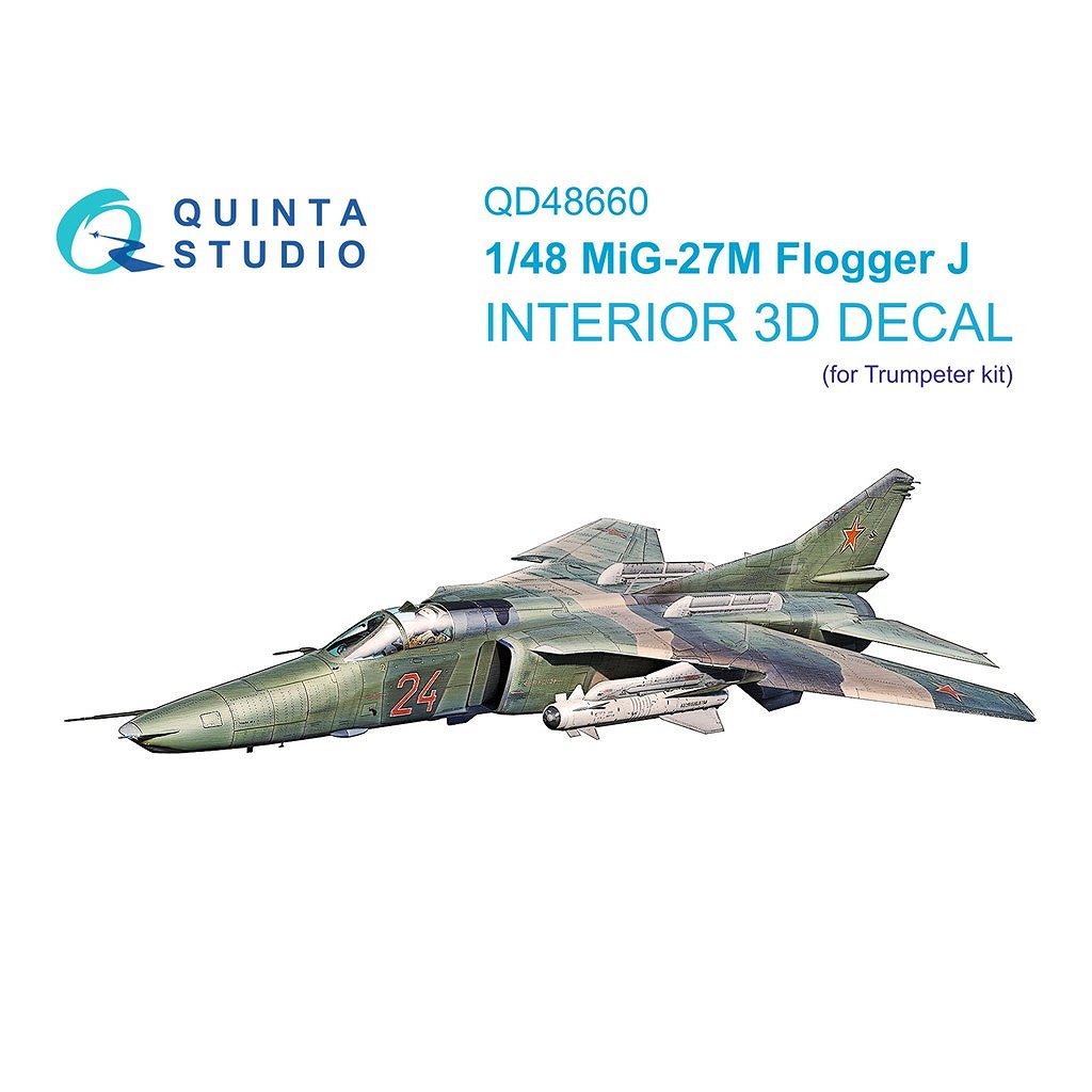 【新製品】QD48660 1/48 ミグ MiG-27M フロッガーJ 内装カラー3Dデカール (トランペッター用)