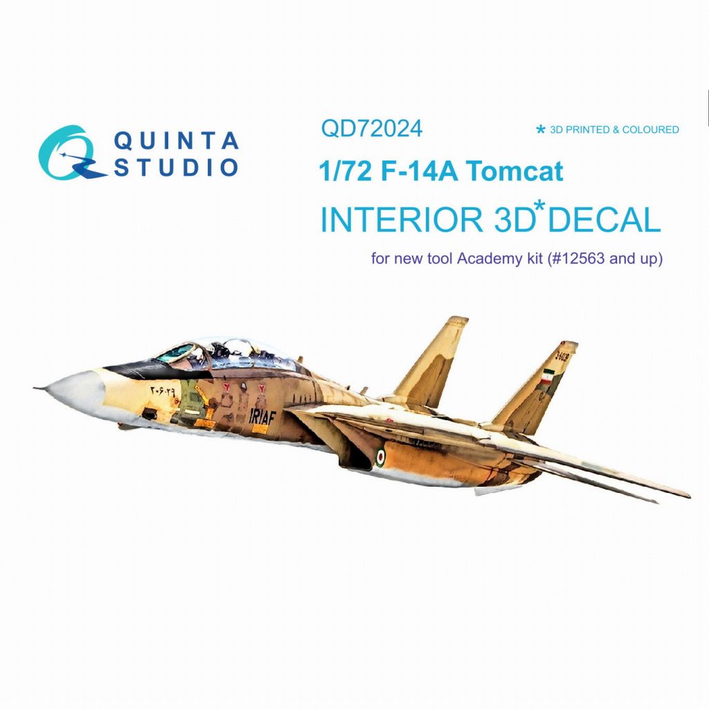 【新製品】QD72024 1/72 グラマン F-14A トムキャット 内装3Dデカール (アカデミー用)