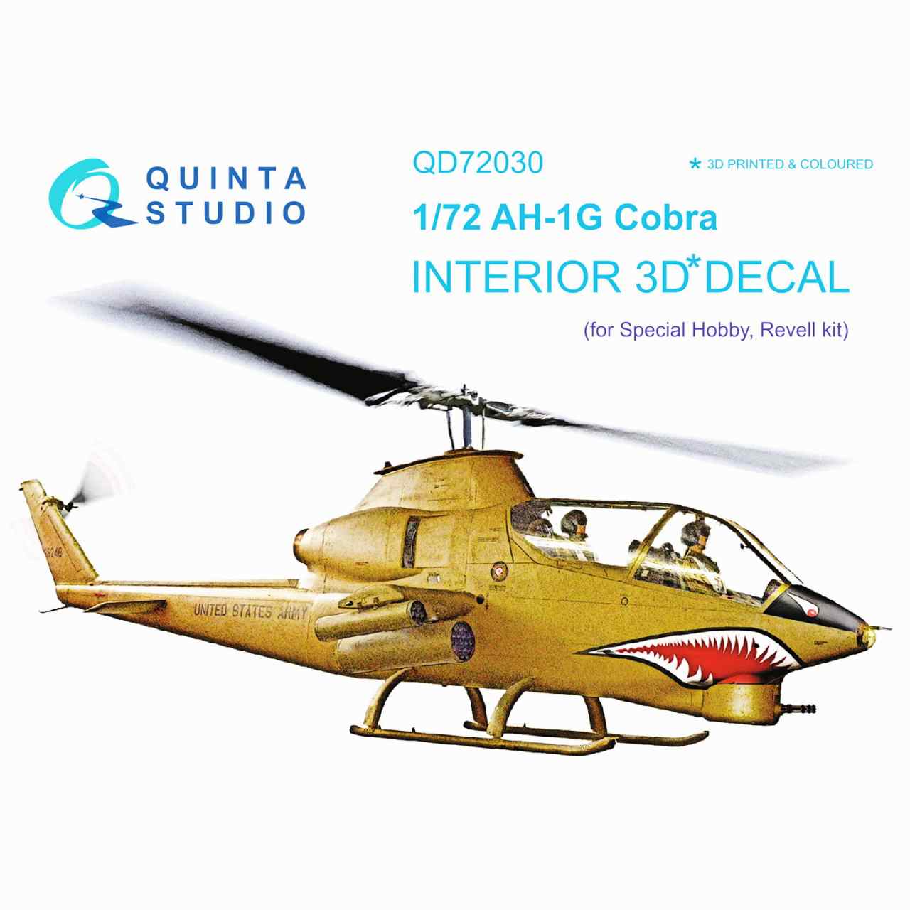 【新製品】QD72030 1/72 ベル AH-1G コブラ 内装カラー3Dデカール(スペシャルホビー/レベル用)