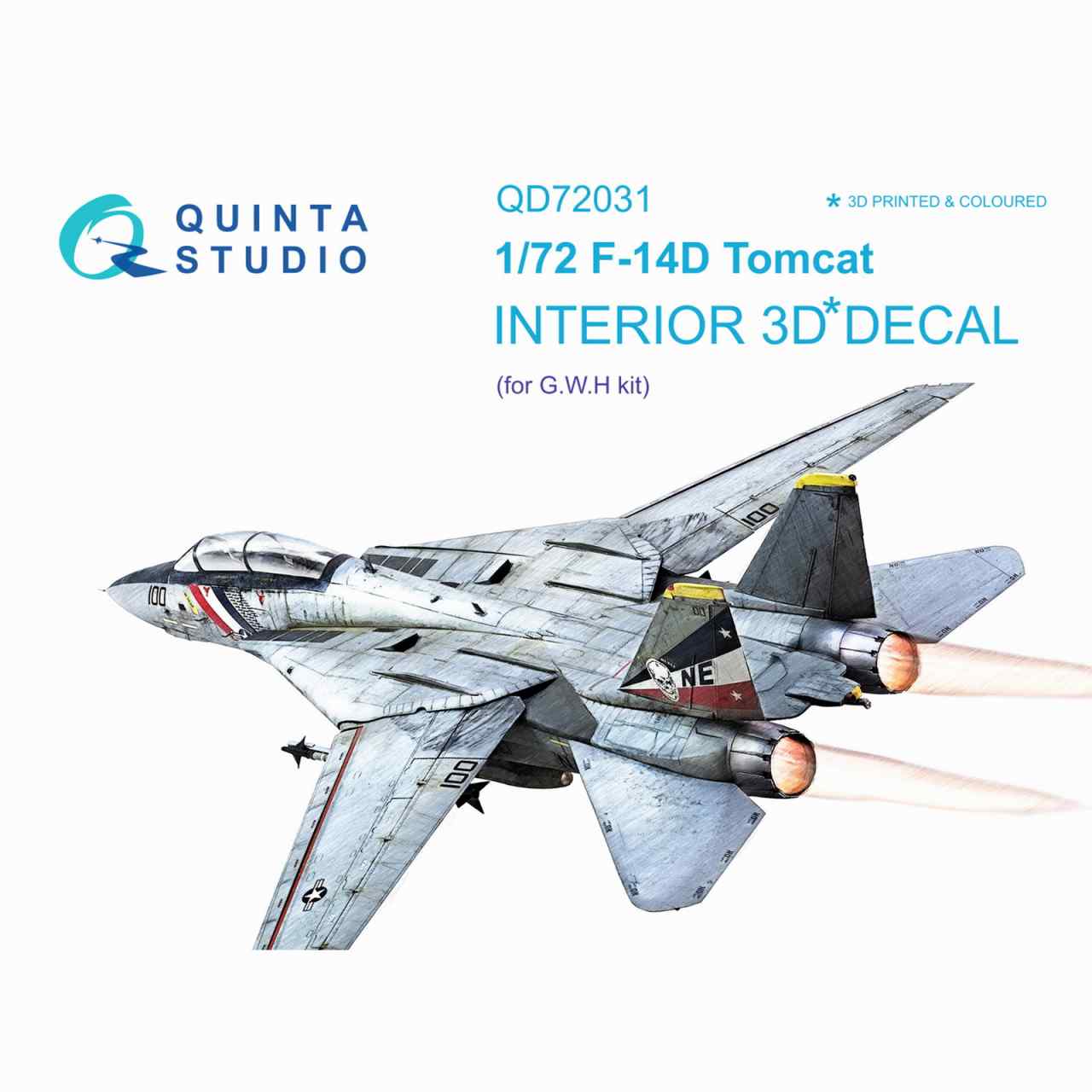 【新製品】QD72031 1/72 グラマン F-14D スーパートムキャット 内装カラー3Dデカール(グレートウォール用)