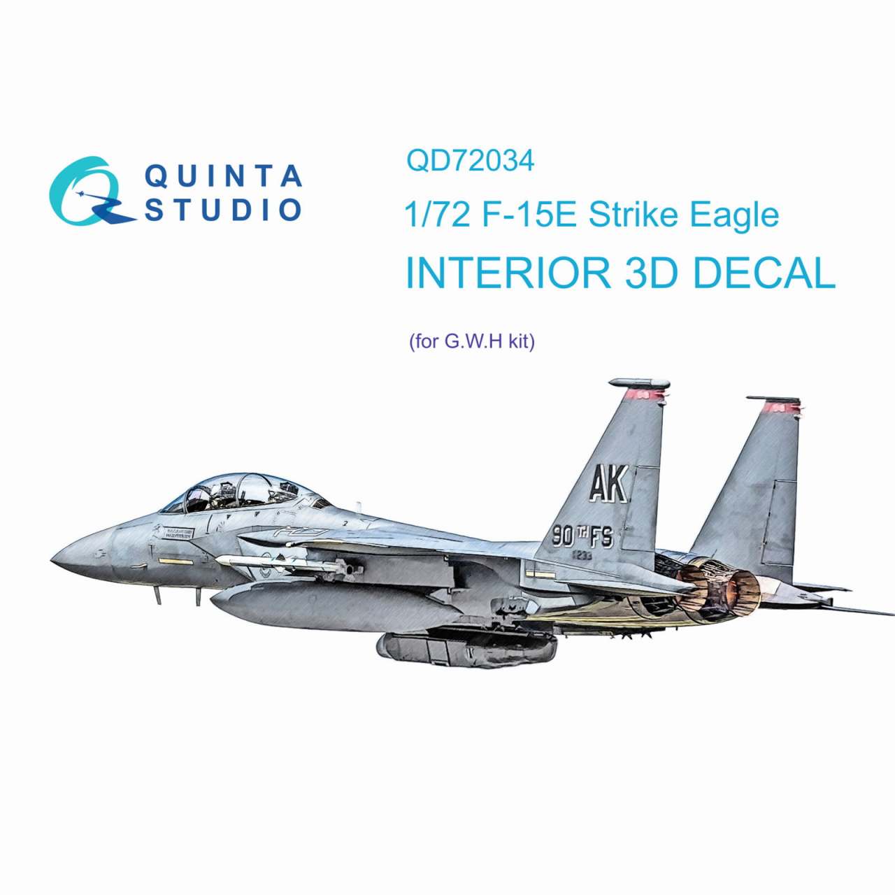 【新製品】QD72034 1/72 マクドネル・ダグラス F-15E ストライクイーグル 内装カラー3Dデカール(グレートウォール用)