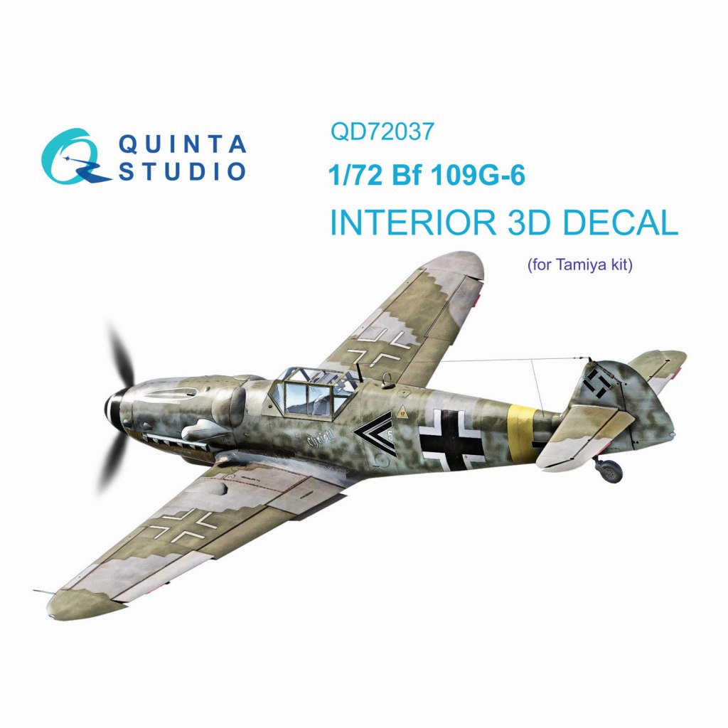【新製品】QD72037 1/72 メッサーシュミット Bf109G-6 内装カラー3Dデカール(タミヤ用)