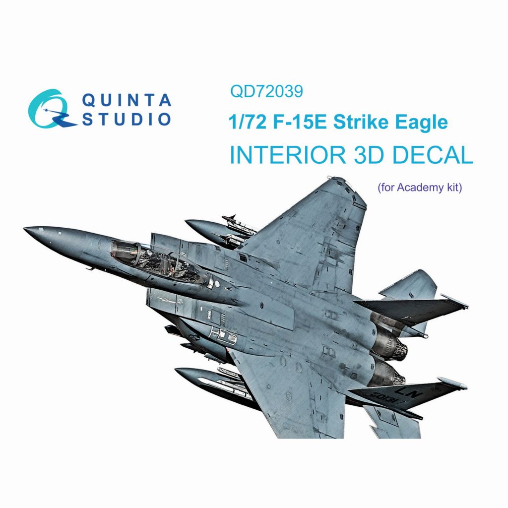 【新製品】QD72039 1/72 マクドネル・ダグラス F-15E ストライクイーグル 内装カラー3Dデカール(アカデミー用)