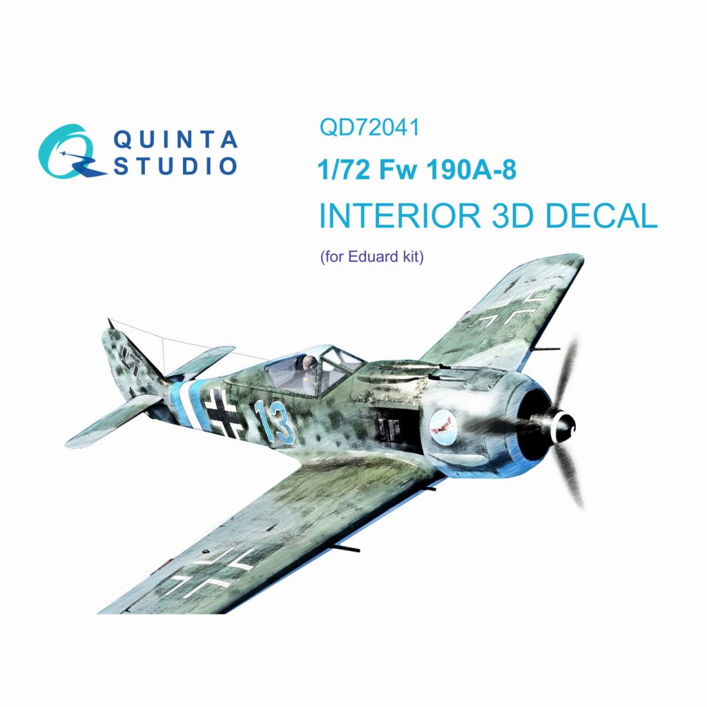 【新製品】QD72041 1/72 フォッケウルフ Fw190A-8 内装カラー3Dデカール(エデュアルド用)