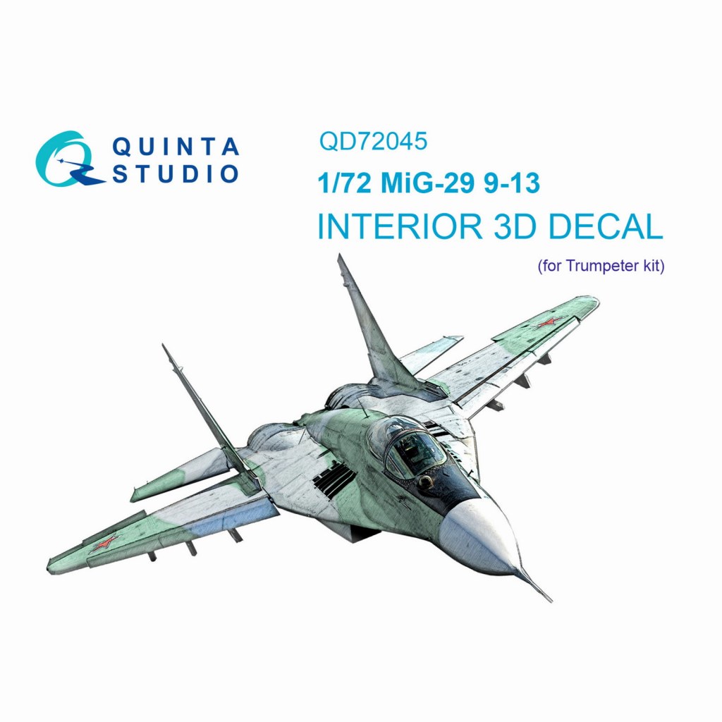 【新製品】QD72045 1/72 ミグ MiG-29 9-13 フルクラム 内装カラー3Dデカール(トランペッター用)