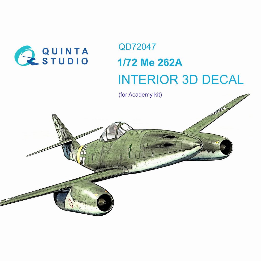 【新製品】QD72047 1/72 メッサーシュミット Me262A シュワルベ 内装カラー3Dデカール(アカデミー用)