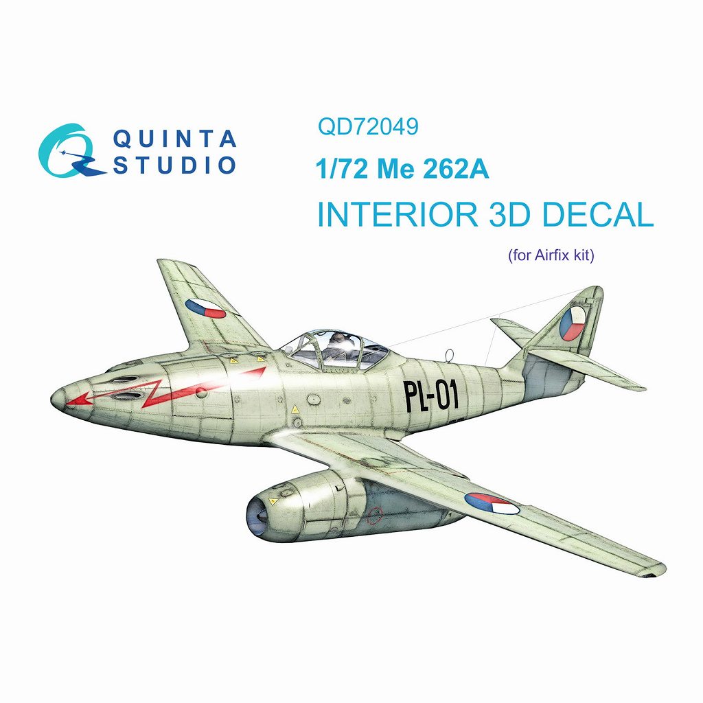 【新製品】QD72049 1/72 メッサーシュミット Me262A シュワルベ 内装カラー3Dデカール(エアフィックス用)