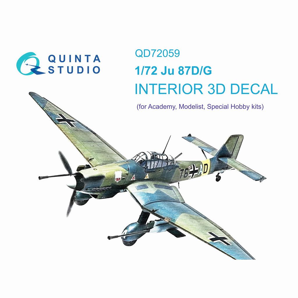 【新製品】QD72059 1/72 ユンカース Ju87D/G スツーカ 内装カラー3Dデカール(アカデミー/スペシャルホビー用)