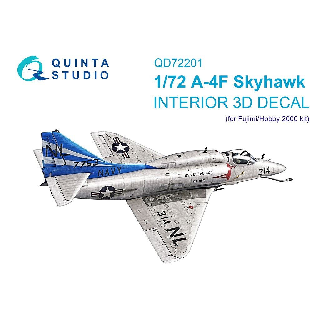 【新製品】QD72201 1/72 グラマン A-4F スカイホーク 内装カラー3Dデカール (フジミ/ホビー2000用)