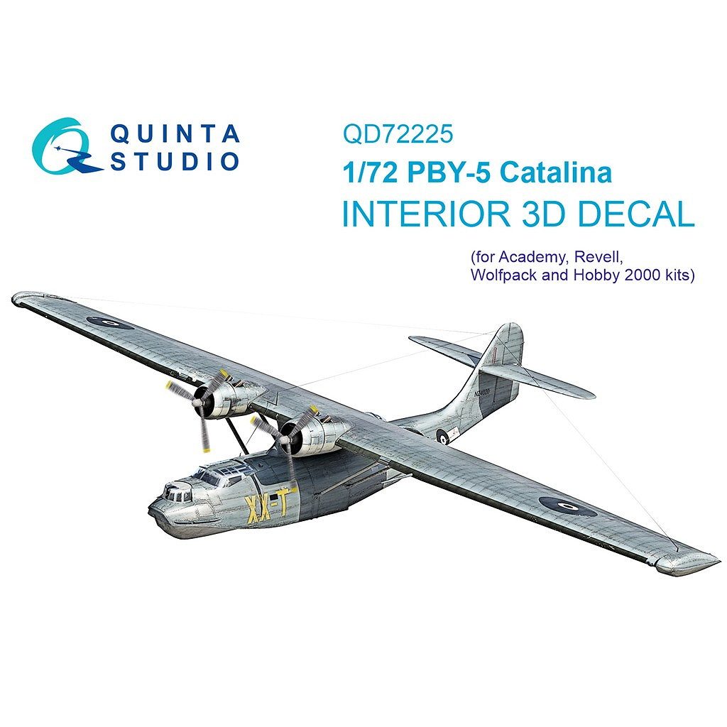 【新製品】QD72225 1/72 コンソリデーテッド PBY-5 カタリナ 内装カラー3Dデカール (アカデミー用)