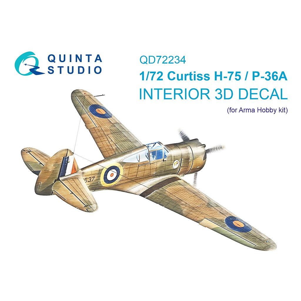 【新製品】QD72234 1/72 カーチス H-75 ホーク/P-36A 内装カラー3Dデカール (アルマホビー用)