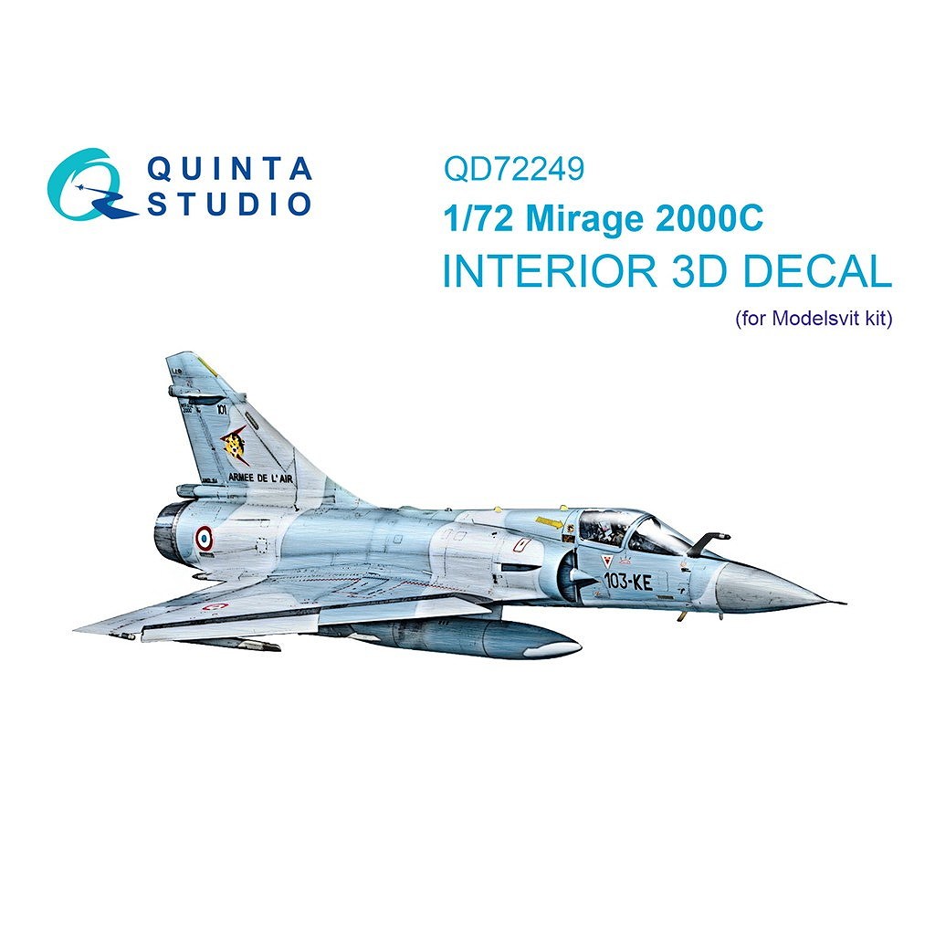 【新製品】QD72249 1/72ダッソー ミラージュ 2000 内装カラー3Dデカール (モデルズビット用)