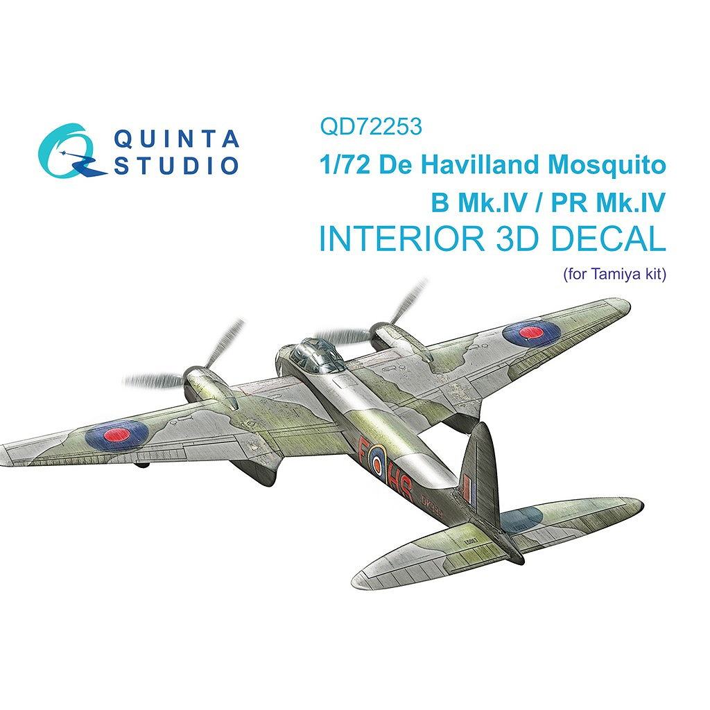 【新製品】QD72253 1/72 デ・ハビランド モスキート B Mk.IV/PR Mk.IV 内装カラー3Dデカール (タミヤ用)